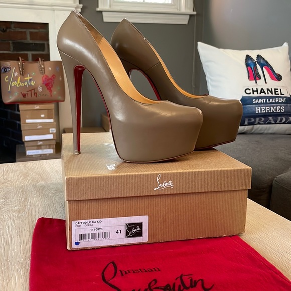 Christian Louboutin Shoes - Louboutin Daffodile 160MM Grege Kid Leather - 41